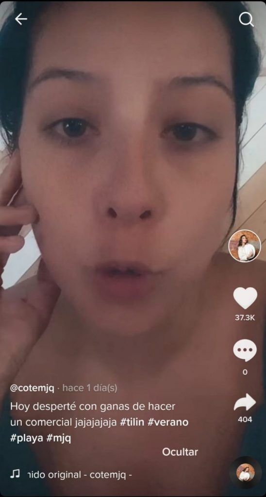 Cote Quintanilla 768x1434 2 La exchica Rojo, “despertó con ganas de hacer un comercial”, como posteó en el registro que publicó en su cuenta de TikTok, el cual ya suma más de 37 mil likes causando furor entre sus seguidores.