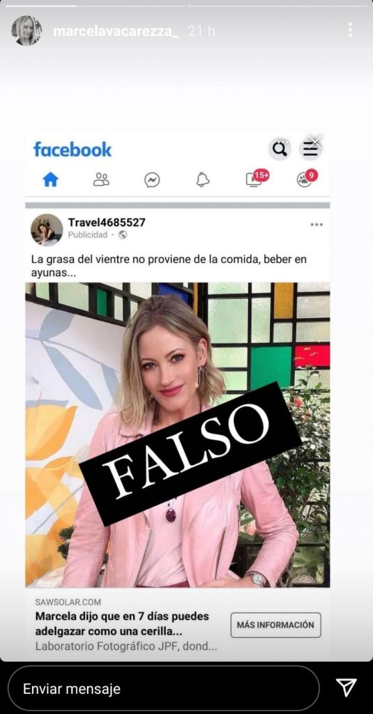 Marcela Vacarezza Marcela Vacarezza, se caracteriza por ser una activa usuaria de redes sociales, en donde generalmente comparte momentos junto a su familia, pero esta vez hizo una excepción publicando una denuncia.