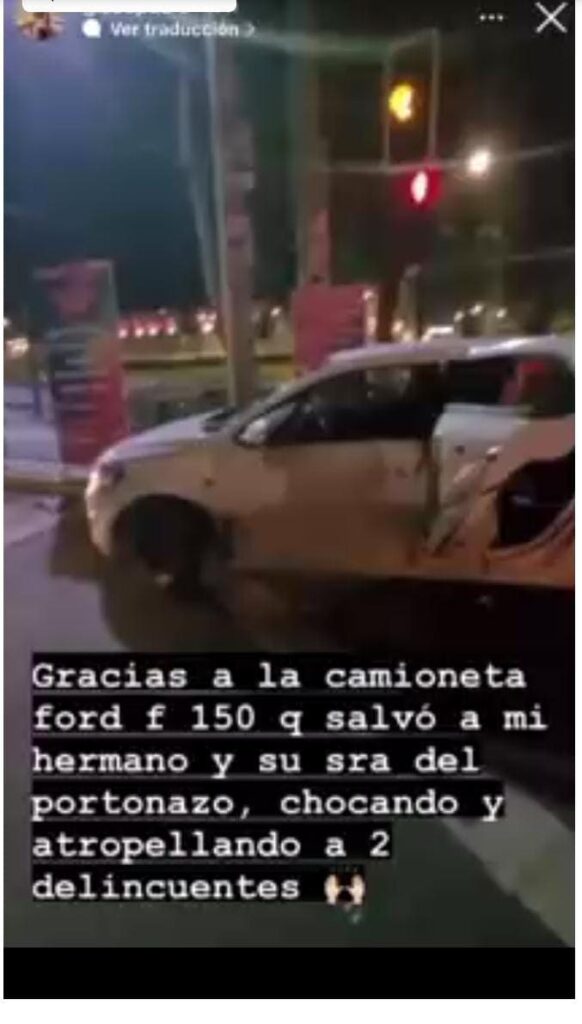 IMG 20220718 WA0005 En el hecho hubo un conductor que vio la escena intervino y frustró el asalto. Gisella agradeció la ayuda a través de sus redes sociales.