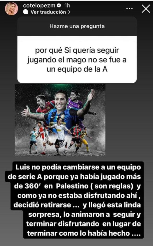 IMG 20220719 WA0010 La empresaria respondió luego de recibir muchas consultas de sus seguidores por el regreso del futbolista tras anunciar hace un tiempo su retiro