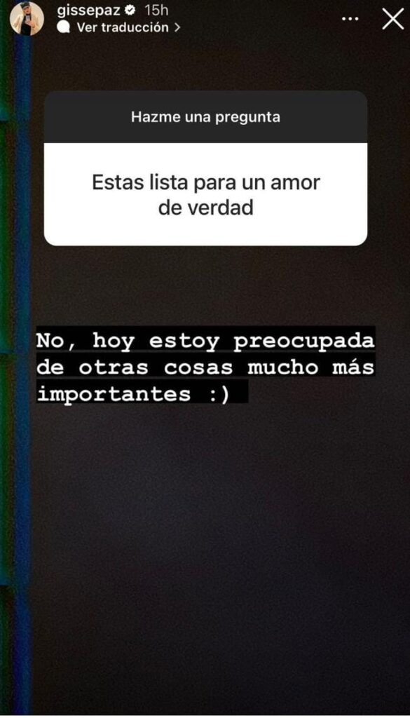 IMG 20220725 WA0007 Gissela respondió a una serie de consultas que le hicieron en redes sociales sobre su ex pareja.