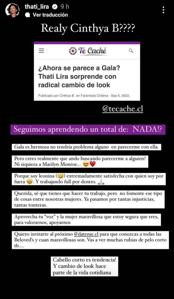 thati lira 768x1316 1 La brasileña Thati Lira no se quedó callada luego que la compararan con la participante de "El discípulo del chef".