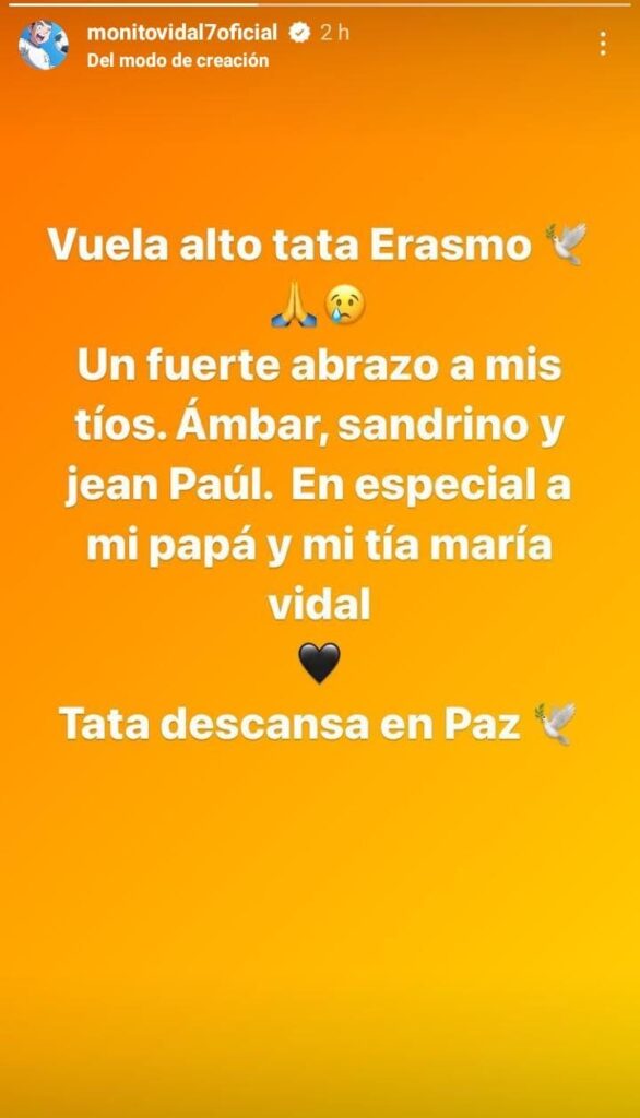 IMG 20221011 WA0011 Esta mañana se confirmó el deceso del padre de Arturo Vidal. Uno de sus nietos, Alonso, publicó un mensaje de despedida.