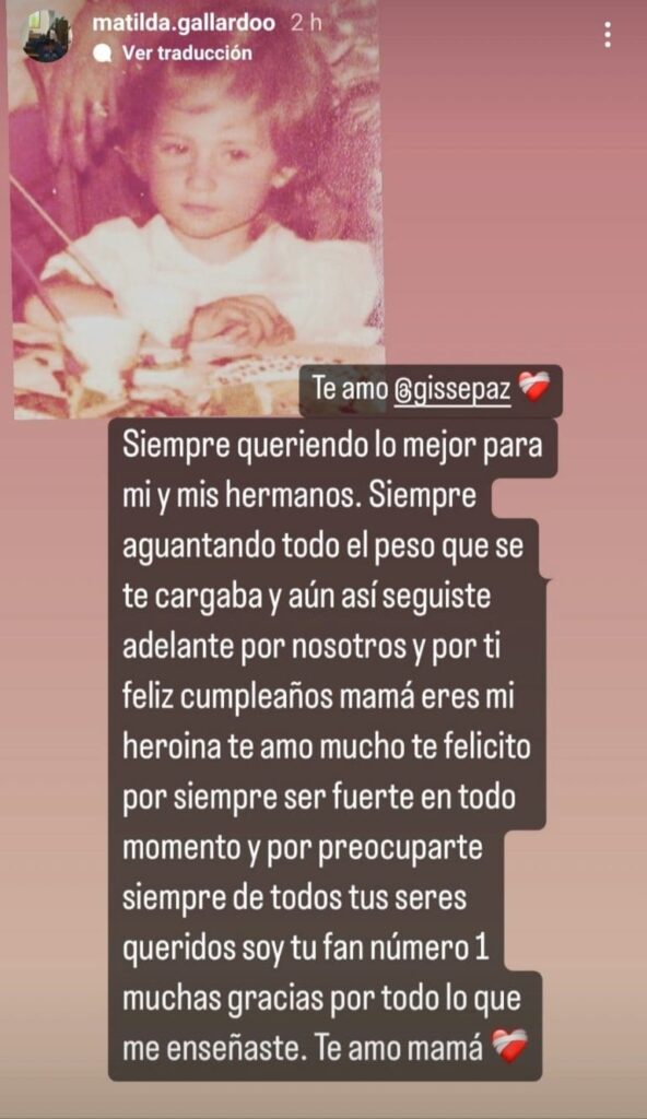 mje hija gisella 768x1328 1 La mujer aprovecho su día de cumpleaños para realizar una reflexión de todo lo que a pasado en su vida últimamente