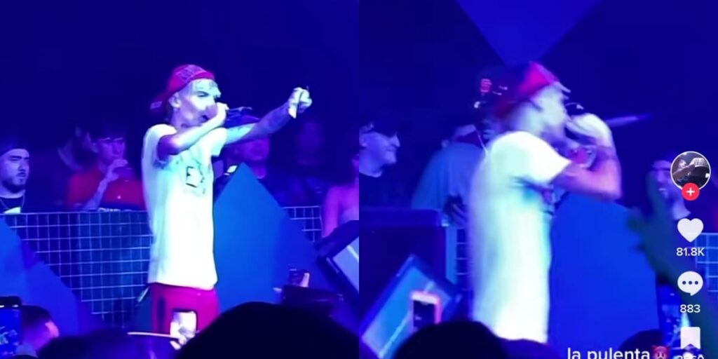 Video muestra el momento en que sujeto le da droga a Marcianeke, en concierto, y él la rechazo