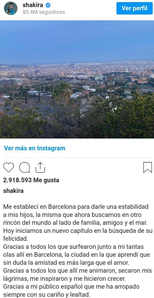 IMG 20230403 WA0001 La colombiana se despidió de Barcelona. Se estima que se radicará en Miami desde abril.