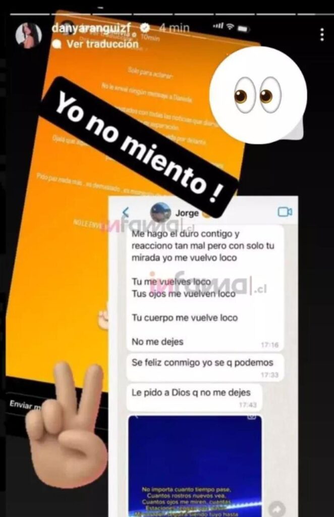 IMG 20230430 WA0000 La panelista filtró un mensaje de su ex esposo, luego que este la desmintiera públicamente, señalando que nunca le había enviado un texto.