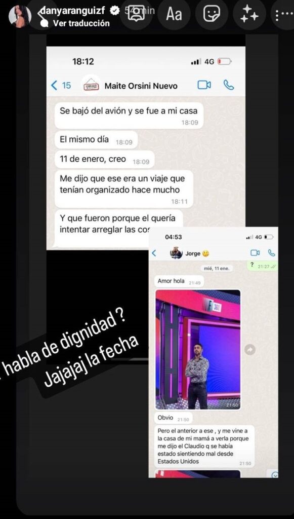 Daniela Aránguiz Publicó Chats Con Jorge Valdivia Y Maite Orsini Y Comparte Foto De Rompa Interior 6453