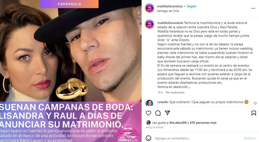 lisandra y raul boda 1 filtraron el día de organización y anuncio del matrimonio de la cubana y el bailarin que contará con productor,diseñadores...