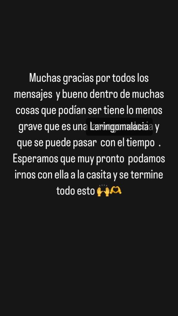 vale hija Tras los exámenes médicos, la bailarina actualizo el estado de salud de su hija: Seguirá en el recinto hospitalario