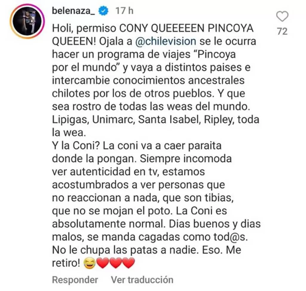 belen cony pincoya Todo tras las fuertes criticas que recibieron las integrantes de la familia Lulo