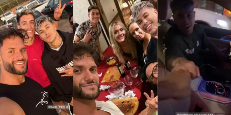 Nicolás junto a sus amigos en la fiesta de Año Nuevo 2024