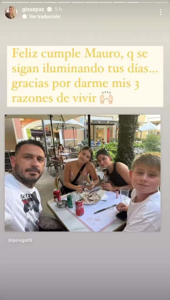 pinilla La periodista compartió en sus redes sociales una postal llega de cariño para el padre de sus hijos