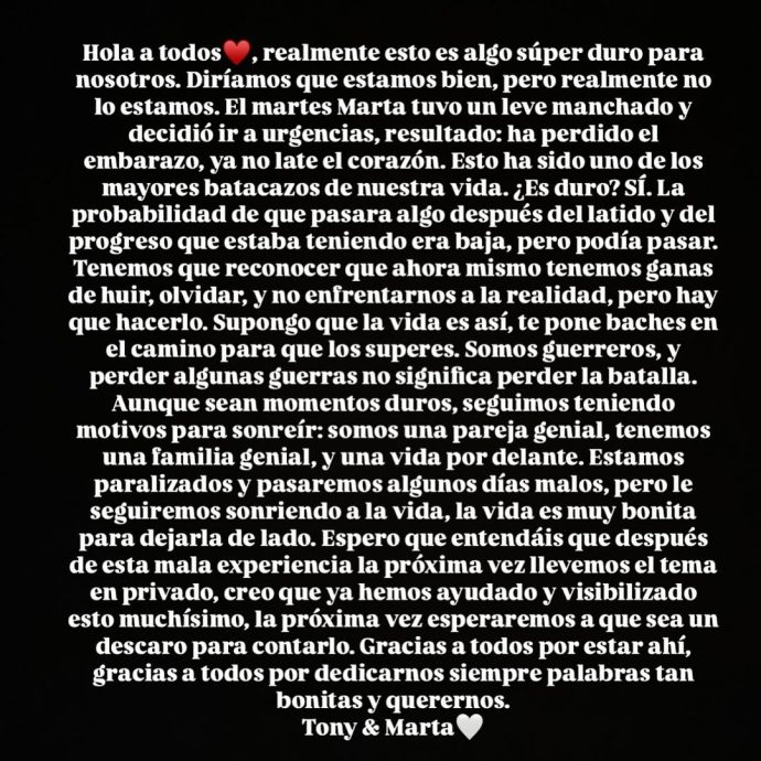 Expareja de Oriana Marzoli revela dolorosa pérdida de su embarazo: “Estamos paralizados” 3 🖤 690x690 1 La pareja, que había anunciado con alegría a fines de mayo que se convertirían en padres, enfrentó un duro golpe a menos de un mes de revelar públicamente la esperada noticia.