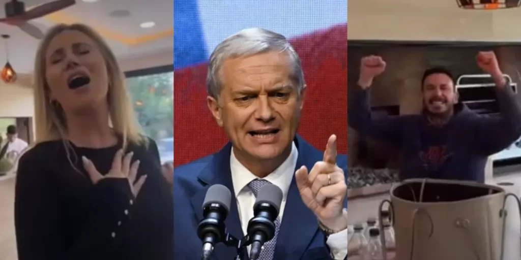 Gissella Gallardo enfrenta ola de críticas por video tras triunfo de Kast: “He sufrido un linchamiento digital” 4 gissella gallardo triunfo kast mauricio pinilla Gissella Gallardo se refirió públicamente a la polémica que se generó tras la difusión de un video donde aparece cantando el himno nacional luego del triunfo presidencial de José Antonio Kast.