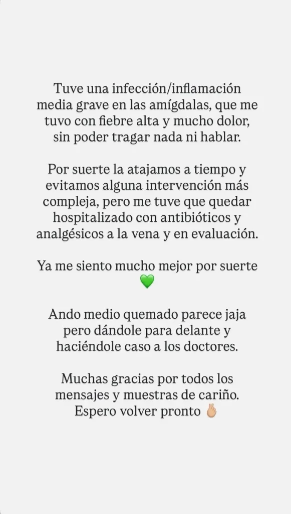 Tomás Vodanovic enfrenta nuevo problema de salud y queda hospitalizado 3 tomas vodanovic storie 2 El alcalde de Maipú, Tomás Vodanovic, atraviesa un complejo momento luego de ser hospitalizado por un cuadro infeccioso agudo, situación que él mismo confirmó a través de sus redes sociales. El jefe comunal ha mantenido informados a vecinos y seguidores respecto a su estado, entregando actualizaciones constantes.