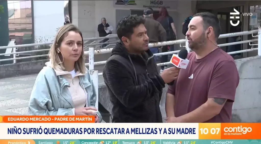 Preocupacion por salud de mama de Martin nino heroe que salvo a su familia en incendio de Lirquen El menor de 10 años que salvó a su madre y hermanas durante un incendio sigue internado con quemaduras, mientras la salud de su mamá mantiene en máxima alerta a sus cercanos.