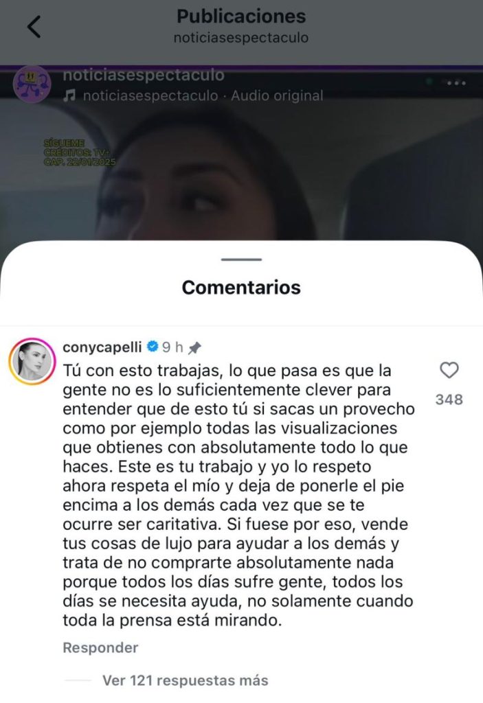 WhatsApp Image 2026 01 23 at 10.00.23 La bailarina salió al paso de las críticas por no colaborar con damnificados y acusó a la influencer de aprovechar su tribuna para desmerecer el trabajo ajeno.