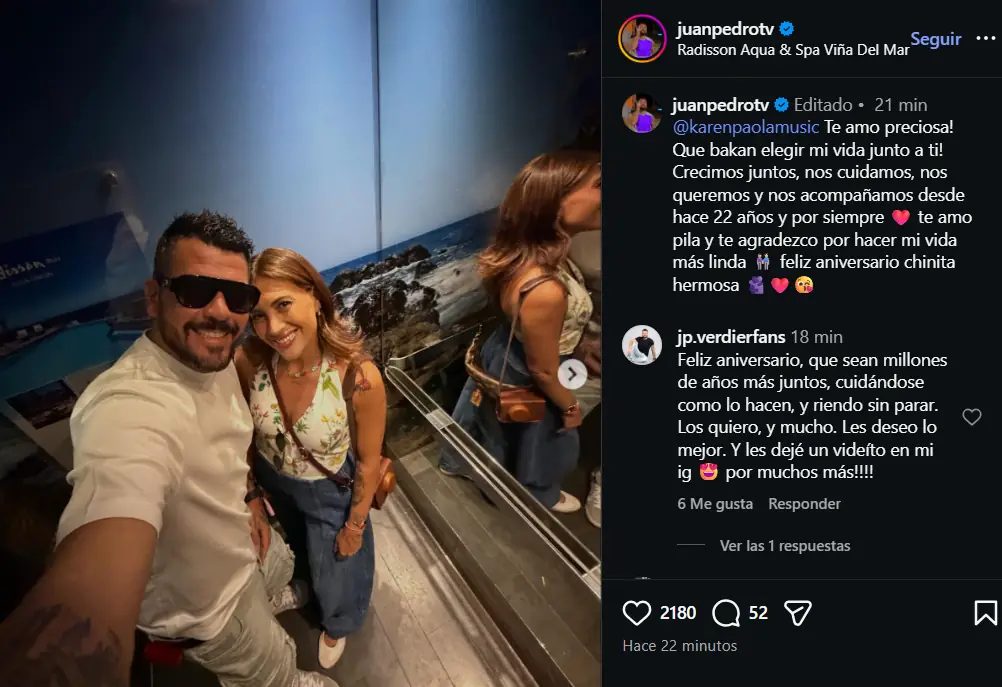 Tras un año caótico: Juan Pedro Verdier y Karen Paola confirman la noticia que todos sus seguidores querían leer 2 jp karen Luego de una mediática separación de seis meses, la pareja reapareció unida, enamorada y celebrando 22 años de historia, con emotivos mensajes y planes de matrimonio incluidos.