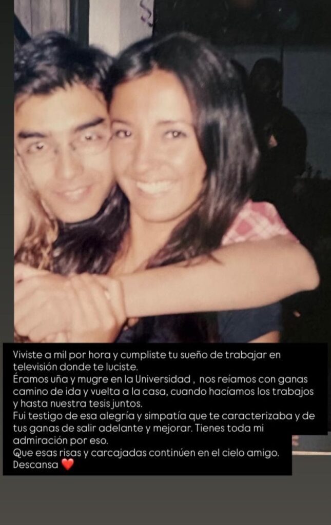 priscilla vargas La periodista recordó su profunda amistad con el comunicador y compartió una imagen de sus años universitarios, acompañada de palabras cargadas de cariño, risas y admiración.