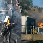 Testigo graba cómo quedó el punto exacto de la explosión del camión con gas en la RM