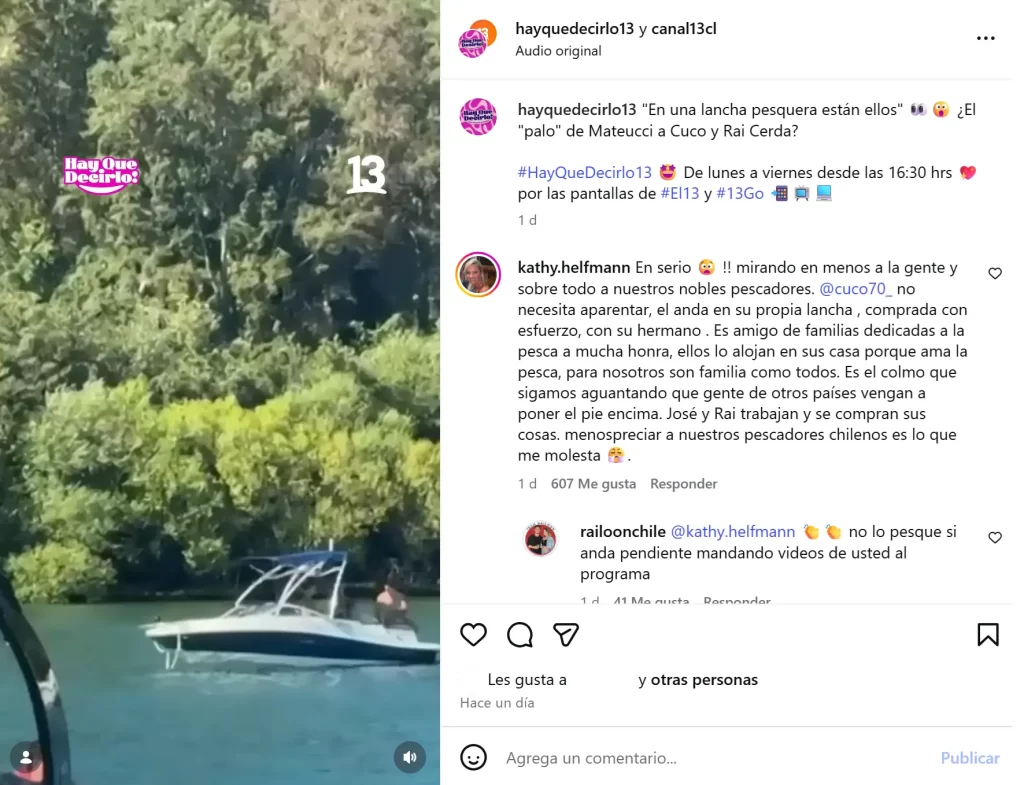 mama de rai y cuco cerda respondio a burla de luis mateucci 2 Katherine Helfmann reaccionó con dureza luego de un comentario irónico del chico reality durante unas vacaciones en Pucón, defendiendo a sus hijos y a los pescadores chilenos.