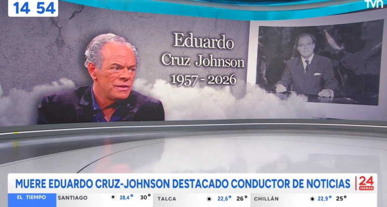 "Adiós a una voz emblemática" Fallece Eduardo Cruz-Johnson a los 68 años: revelan la causa de su fallecimiento 3 eduardo El histórico lector de noticias de TVN partió este domingo debido a una complicación de salud, dejando un extenso legado en la televisión chilena.