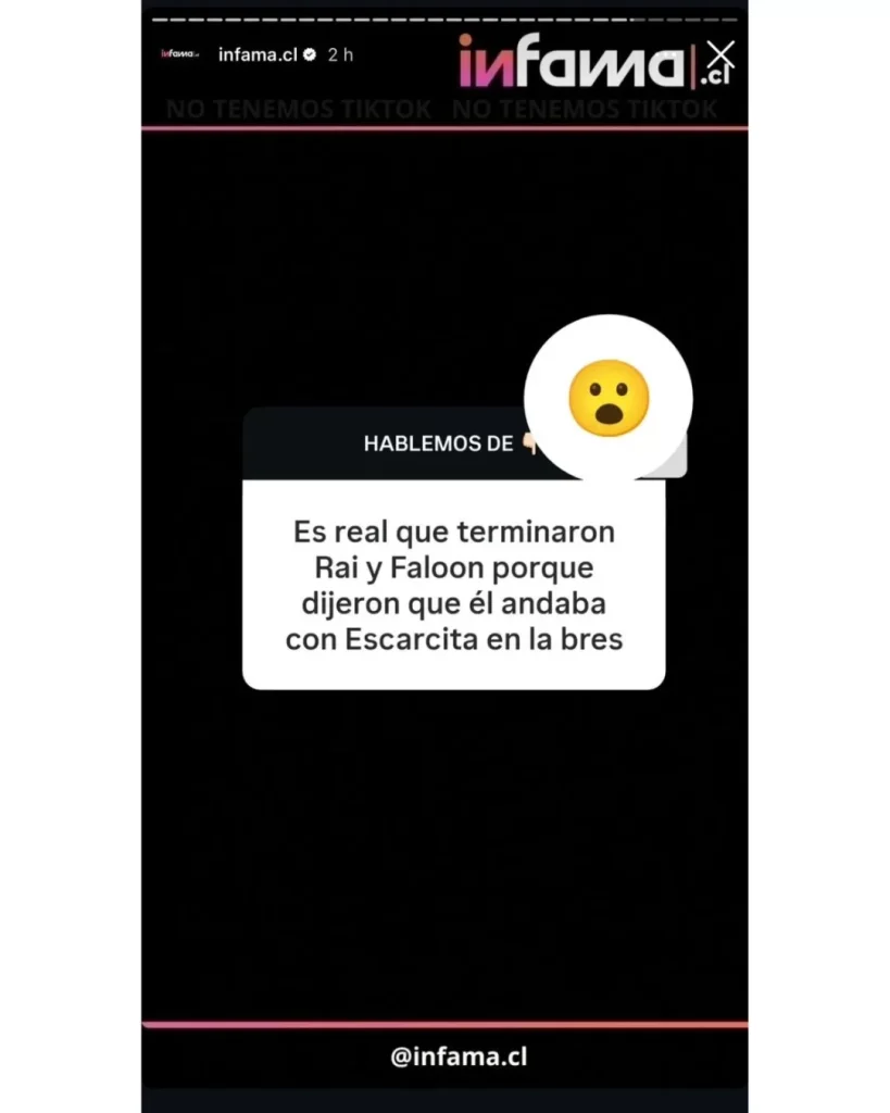 raimundo cerda El mundo de los chicos reality no descansa y esta vez el protagonista es Raimundo Cerda. Mientras los ecos de su supuesta ruptura con Faloon Larraguibel —actual figura de Fiebre de Baile— aún resuenan en la prensa, una nueva bomba estalló en las últimas horas: el "Toro" habría sido visto en una actitud muy sospechosa con nada menos que Eskarcita, despertando teorías de un nuevo romance en la zona oriente.