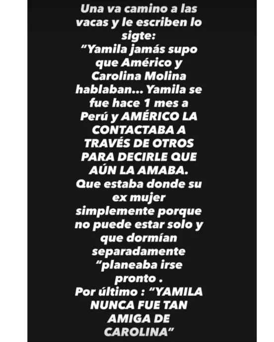 El escandaloso dato de Américo que sepulta su reconciliación con Pepa Órdenes 3 el escandaloso dato de americo que sepulta su reconciliacion con pepa Filtran que el rey de la cumbia le mandaba recados de amor a Yamila Reyna mientras vivía con su exesposa, asegurando que estaba con ella por miedo a la soledad.