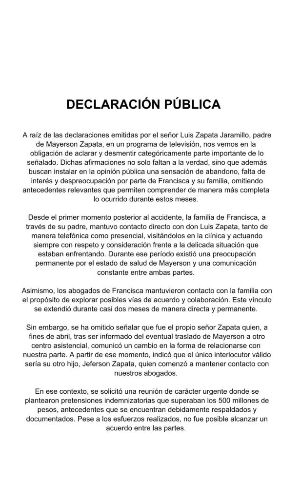 La millonaria exigencia que cambió todo: Fran Maira desmintió abandono tras accidente de motorista y destapó la verdadera razón 2 la millonaria exigencia que cambio todo fran maira desmintio abandono 1 1 La participante de Fiebre de Baile rompió el silencio a través de su equipo legal, acusando falsedades en el relato del padre de la víctima y revelando graves amenazas de muerte en su contra.