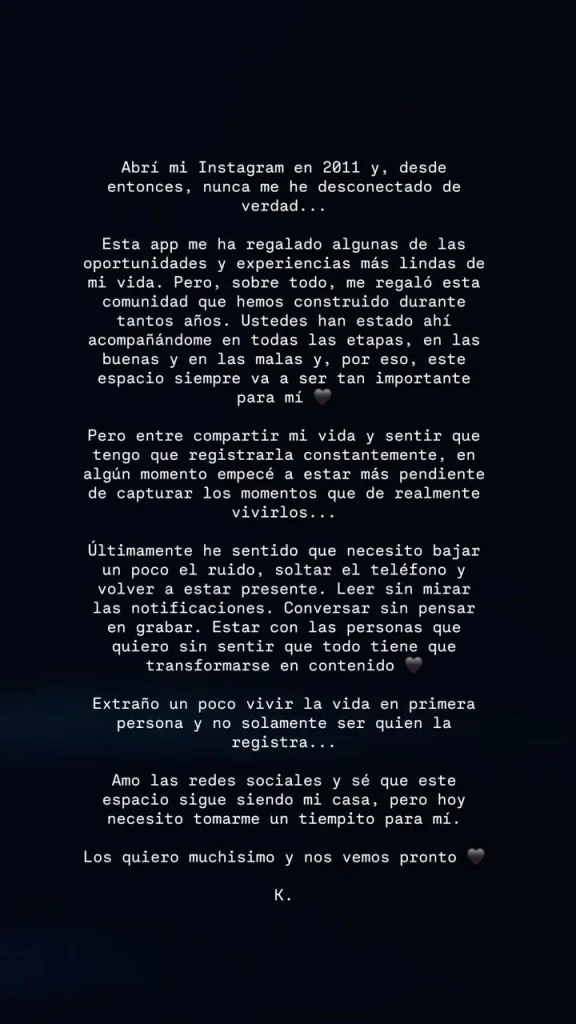 Kel Calderón sorprendió con impensada decisión en su cuenta de Instagram que preocupo a sus seguidores