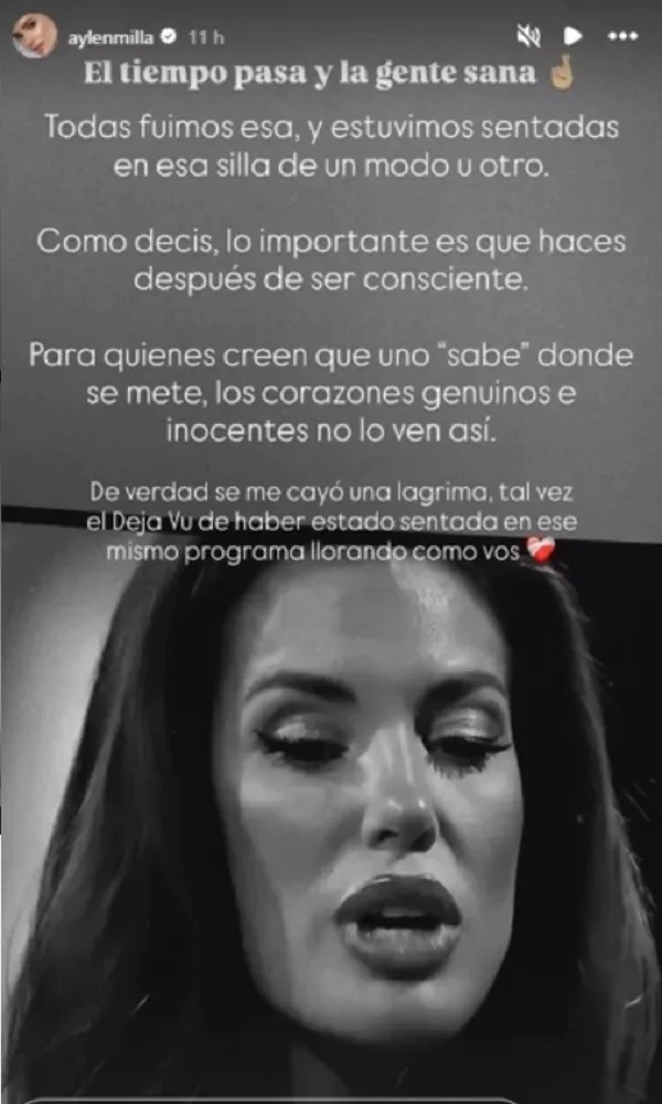 “De rivales a aliadas”: Aylén Milla conmovió con inesperado mensaje de apoyo a Gala Caldirola 2 “Se me cayó una lágrima”: Aylén Milla conmovió con inesperado mensaje de apoyo a Gala Caldirola