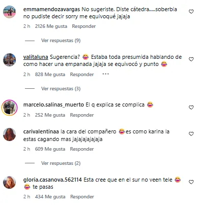 Karina Álvarez intentó aclarar su comentado fail con las empanadas, pero su explicación dividió a las redes 2 Karina Álvarez intentó aclarar su fail con las empanadas, pero empeoró todo: “Cero autocrítica”