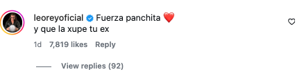 “Que la chupe tu ex”: Leo Rey le habría dejado un deslenguado apoyo a Pancha Merino 2 “Que la chupe tu ex”: Leo Rey le habría dejado un deslenguado apoyo a Pancha Merino