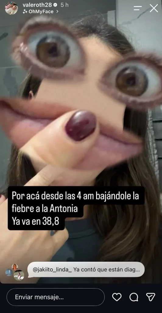 “Jamás había tenido fiebre tan alta”: Vale Roth reveló el preocupante episodio de salud que afectó a su hija