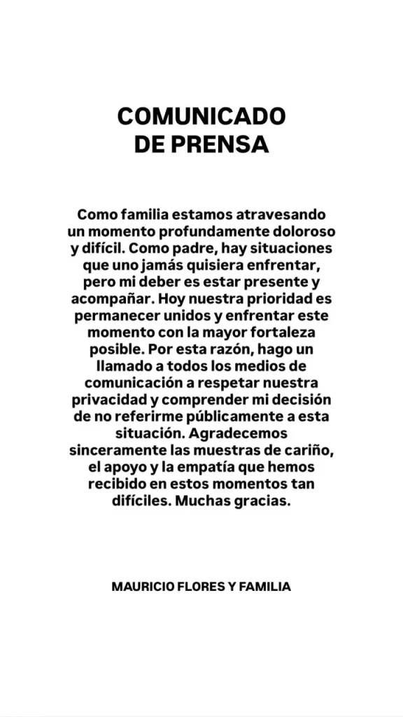 «Mi deber es estar presente y acompañar»: Mauricio Flores rompe el silencio tras prisión preventiva de su hijo